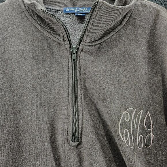 Sport Tech Womens Sweatshirt Gray Size XXL Cotton Blend 1/2 Zip Pullover Pockets - Picture 10 of 16